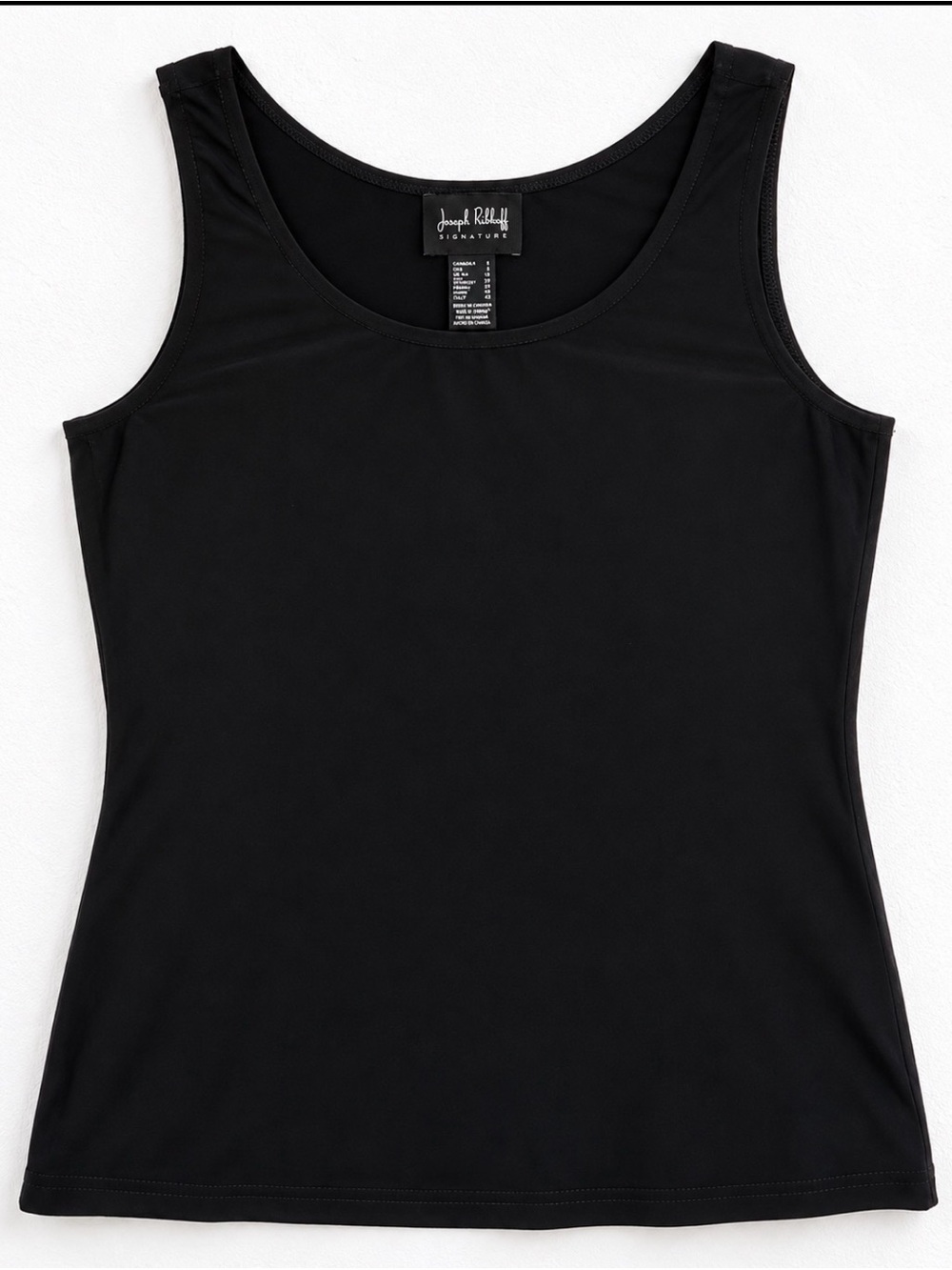 Joseph Ribkoff Signature Tank Top Minimalist Layering Black Stretch Women’s 12
